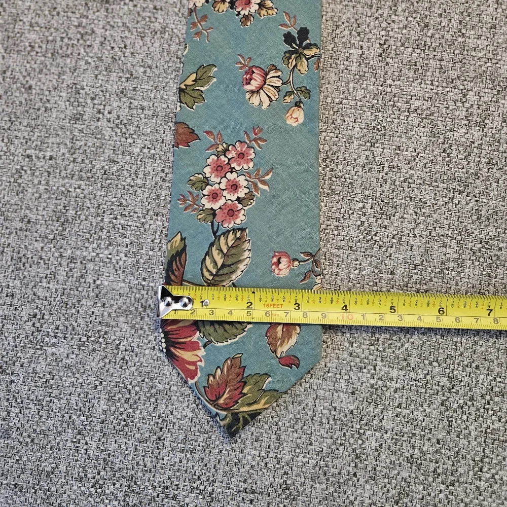 STEVE SCHEINER Vintage MADE IN U.S.A. Multicolor Floral Cotton Tie Grandpa Core